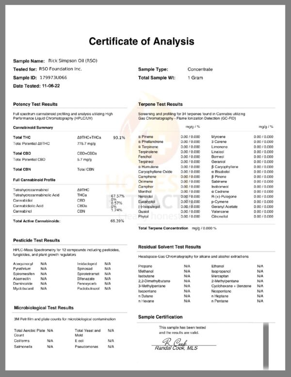 Rick Simpson Oil (RSO) – Bild 2