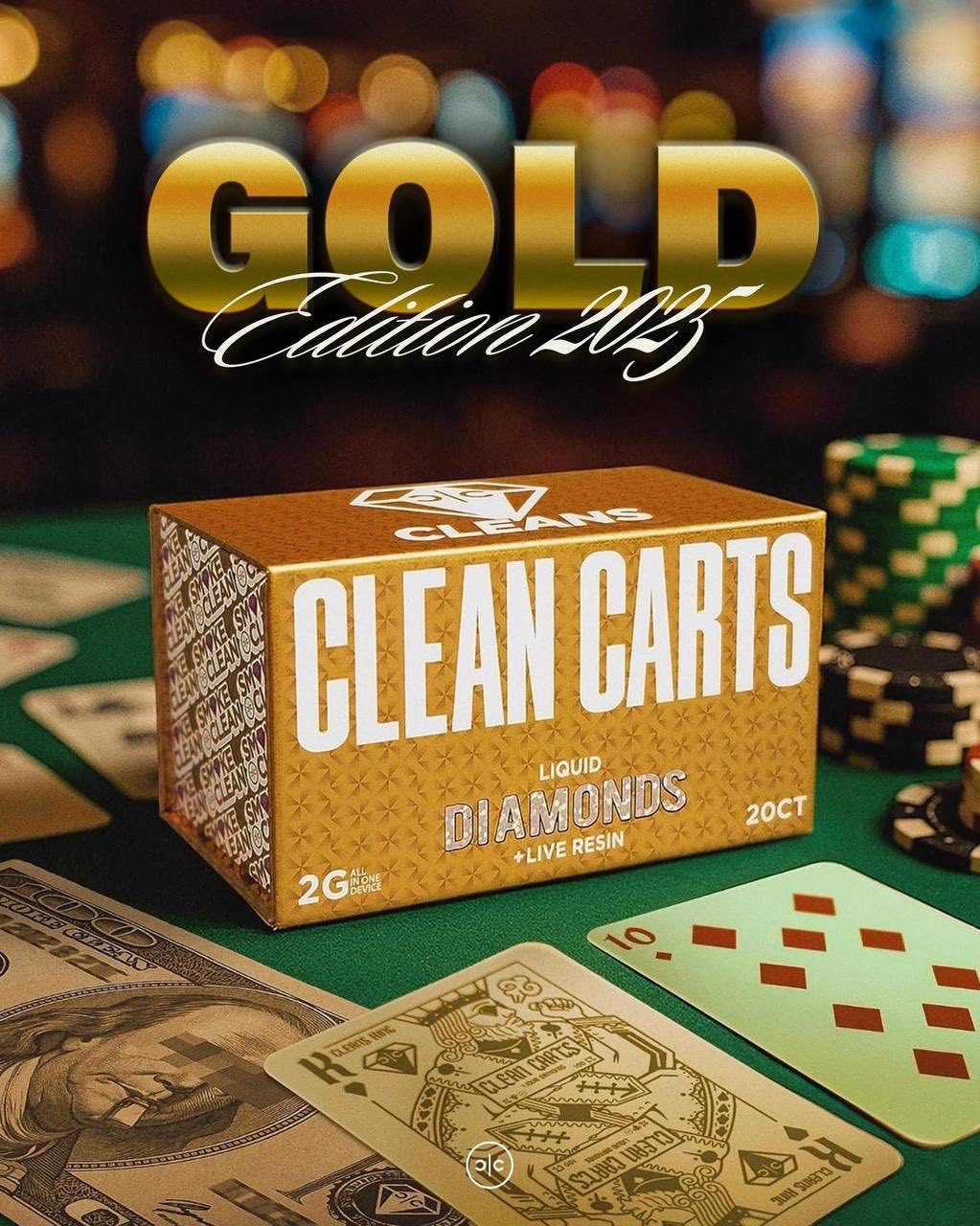 Clean Carts 2G Disposable Vapes – Gold Casino Edition – Bild 2