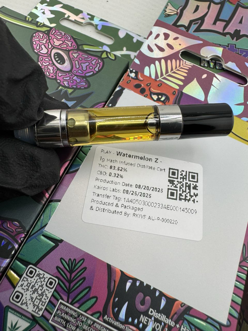 Play 1G Hash Rosin Infused Distillate Cartridge 4 Play 1G Hash Rosin